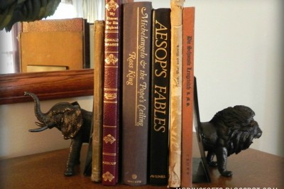 Dollar Store Plastic Animal Bookends