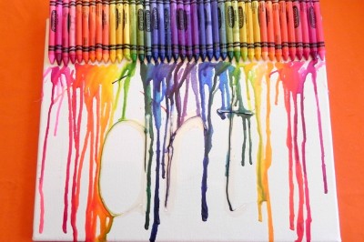 Melted Crayon Art Display