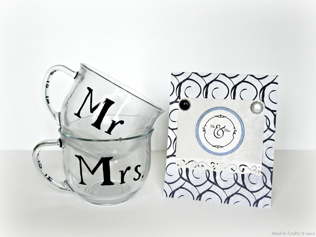 “Mr. and Mrs.” Mugs – a black and white wedding gift