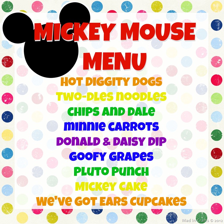 Download Homemade Mickey Mouse Birthday Party Menu Mad In Crafts