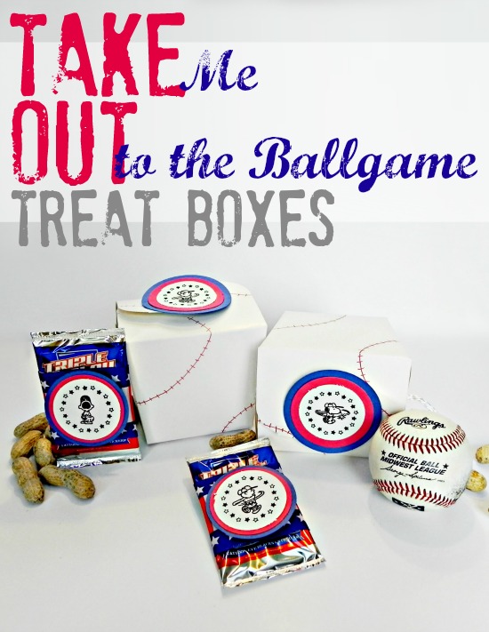 baseball decorated treat boxes and baseball cards