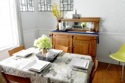 The Mad House: Our Grey, Blue, and Yellow Dining Room