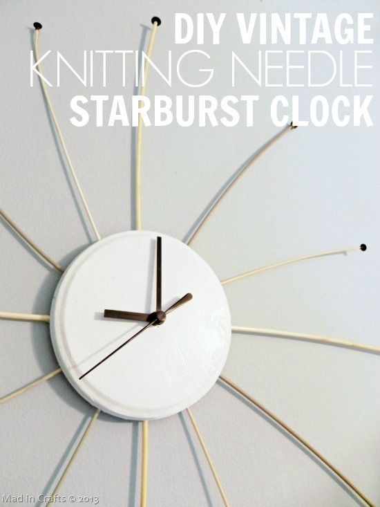 DIY Vintage Knitting Needle Starbust Clock
