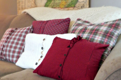 Plaid Thrift Store Shirts to Cozy Throw Pillows
