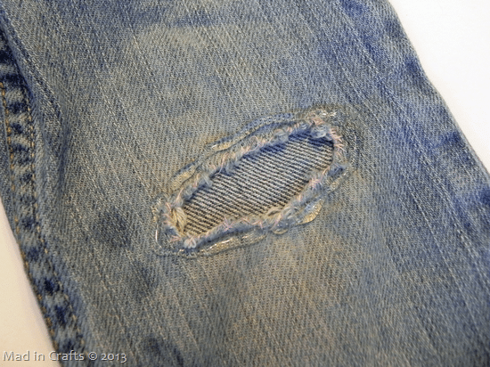 Sew a Heart Patch on Jeans - Mad in Crafts