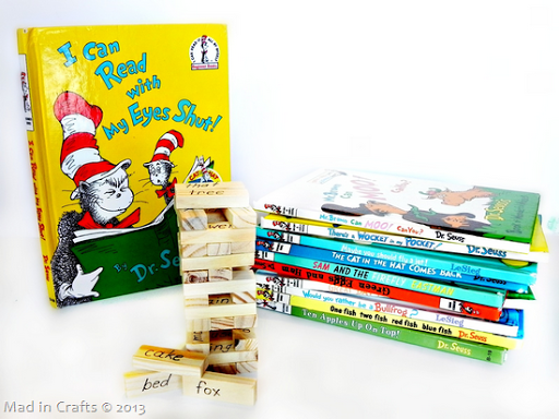 DIY SEUSS READING GAME: JENGA Handmade Gifts Mad in Crafts