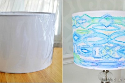 WATERCOLOR LAMPSHADE WITH FABRIC MARKERS