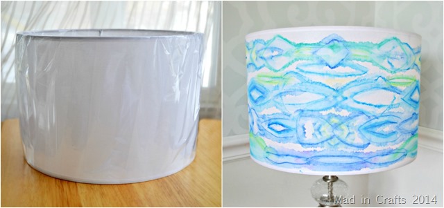 WATERCOLOR LAMPSHADE WITH FABRIC MARKERS
