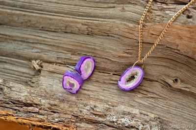 EASY FAUX GEODE NECKLACE FROM POLYMER CLAY