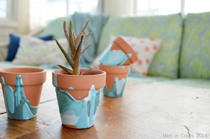 Paint Drip Flower Pots