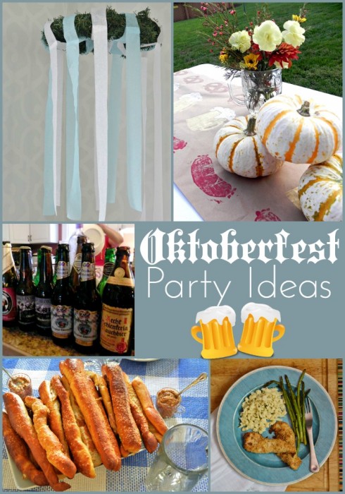 Collage of Oktoberfest crafts and recipes