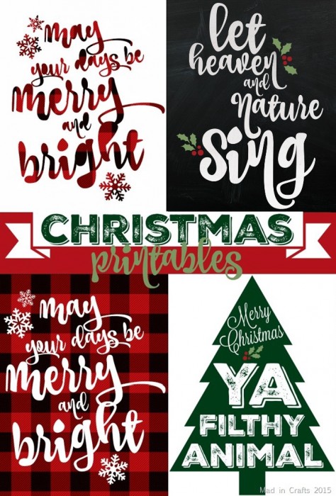 collage of christmas printables