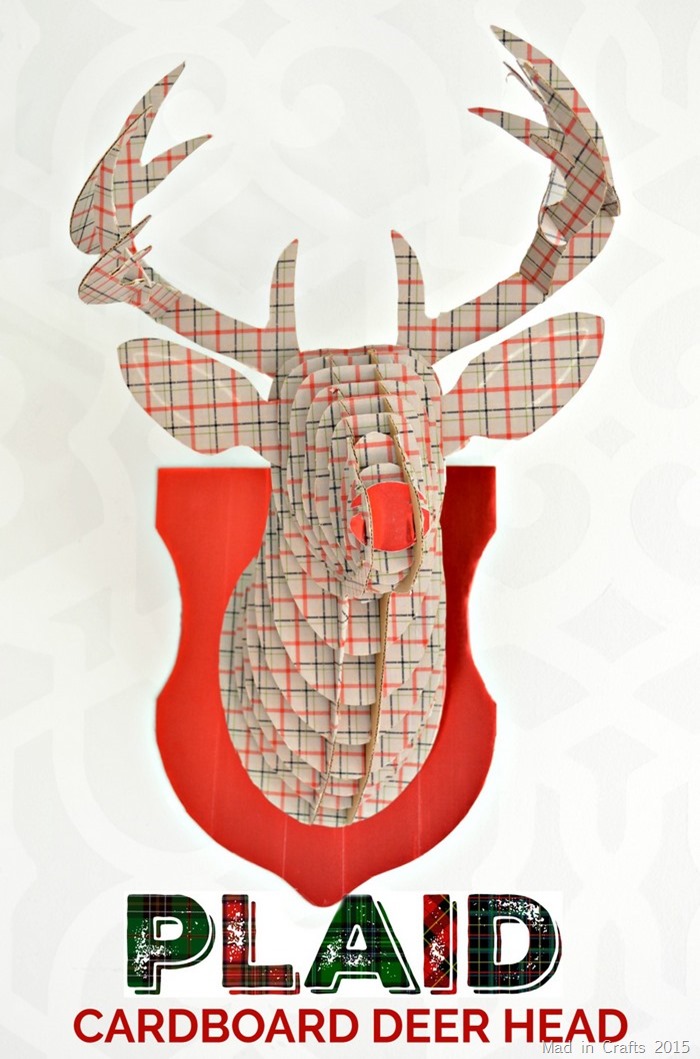 Plaid Cardboard Deer Head