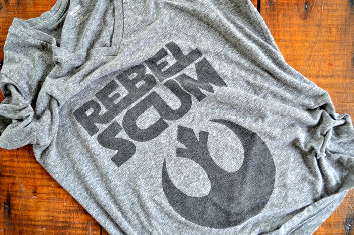 gray t-shirt with black Rebel Scum SVG design 