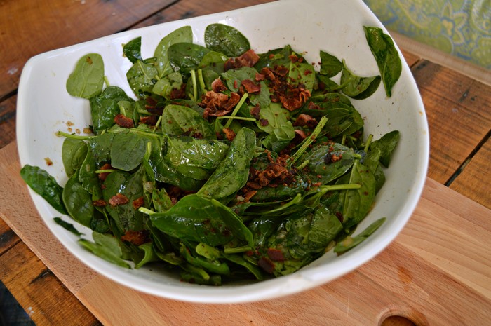 BACON AND WILTED GREENS SALAD