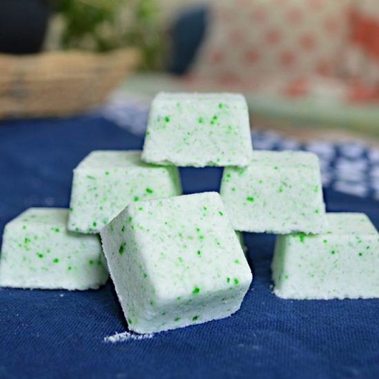 stack of peppermint foot soak cubes