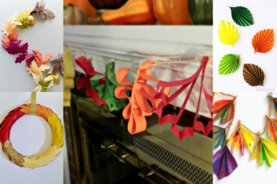 9 PAPER LEAF DECORATIONS FOR THANKSGIVING