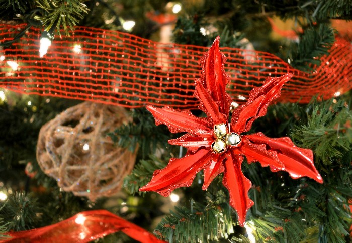 COUNTRY CHURCH TREE WITH DOLLAR STORE DECORATIONS