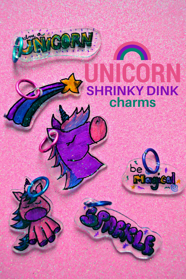 unicorn shrink plastic charms