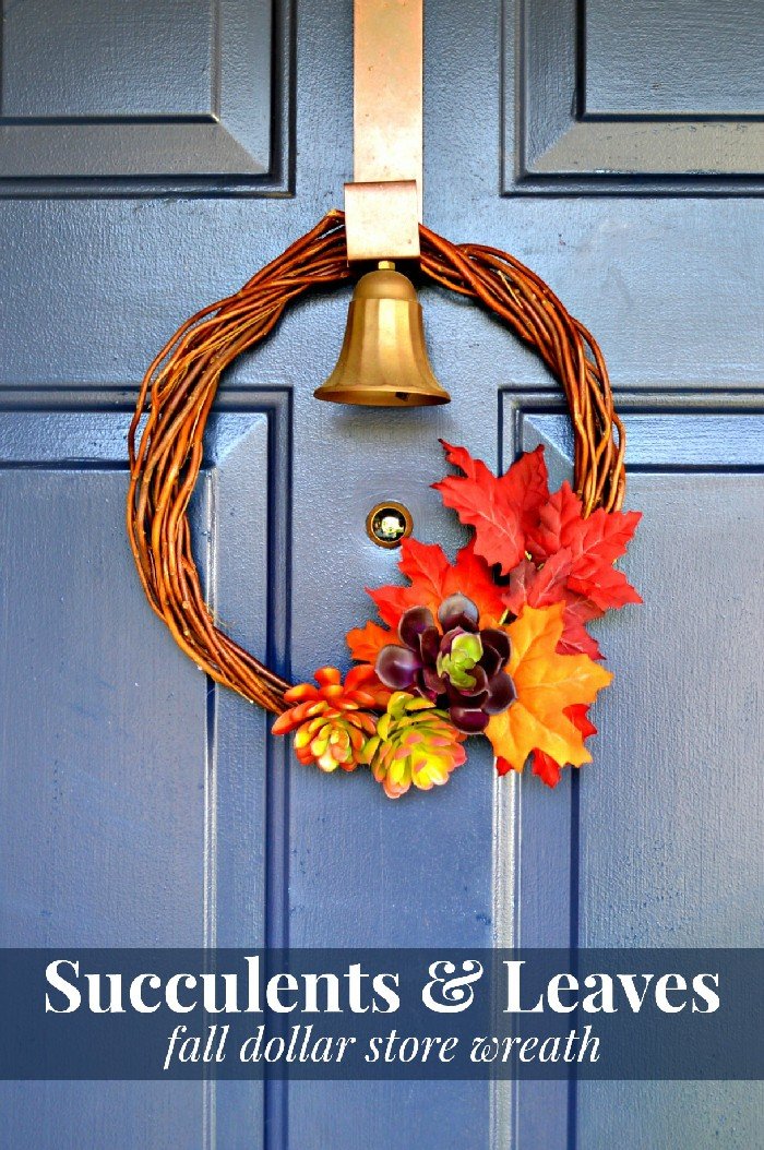 SUCCULENTS & LEAVES FALL DOLLAR STORE WREATH