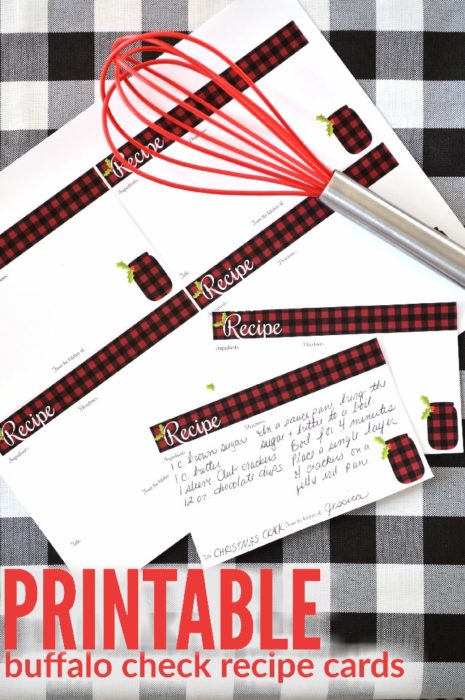 PRINTABLE BUFFALO CHECK RECIPE CARDS Mason Jar Crafts Mad in Crafts