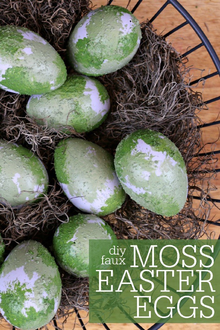 DIY FAUX MOSS EASTER EGGS