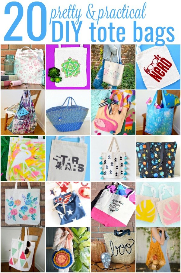 20 PRETTY & PRACTICAL DIY TOTE BAGS - Mad in Crafts
