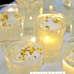 close up of champagne jello shots