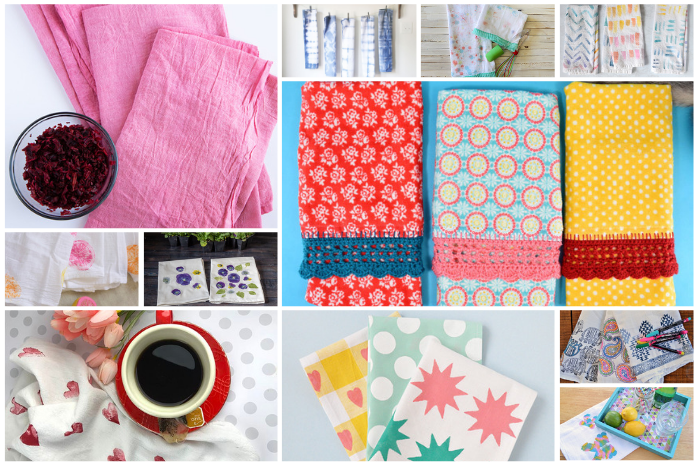 15 WAYS TO DECORATE TEA TOWELS Round Ups Mad In Crafts   15 Ways To Decorate Tea Towels 1 