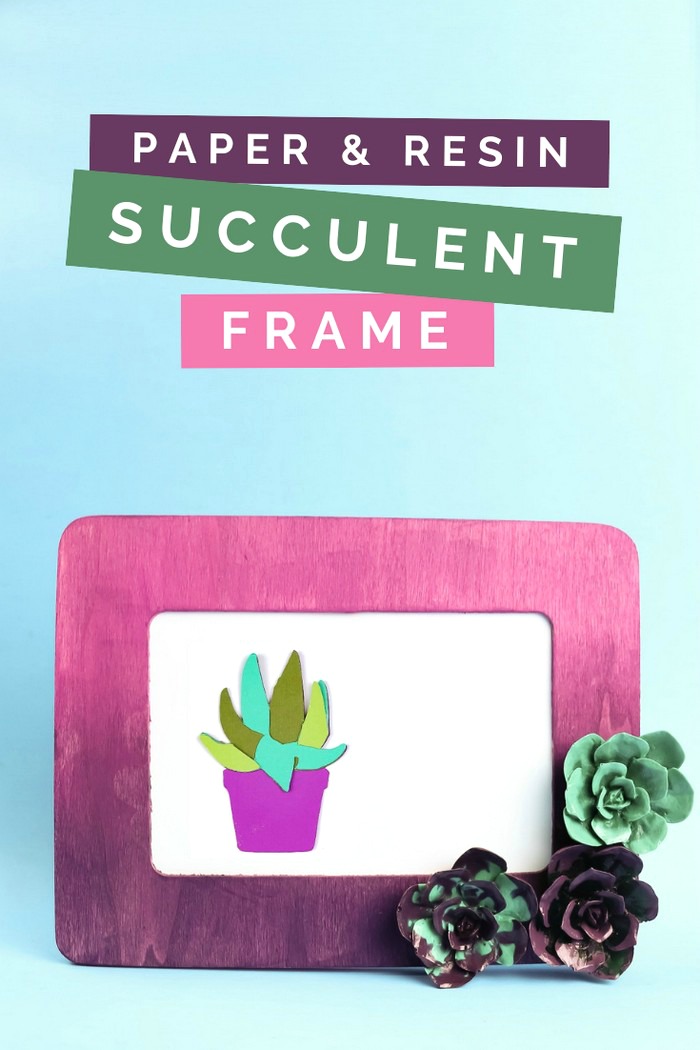 purple ombre frame with resin flower embellishments