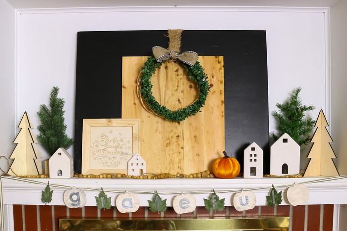 FARMHOUSE FALL BANNER WITH DOLLAR STORE SUPPLIES
