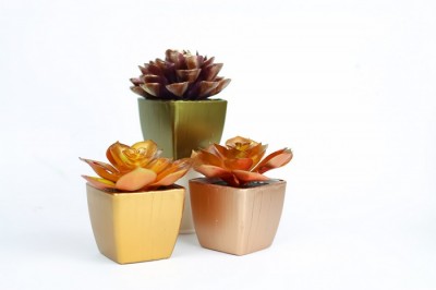 DOLLAR STORE METALLIC SUCCULENTS FOR FALL