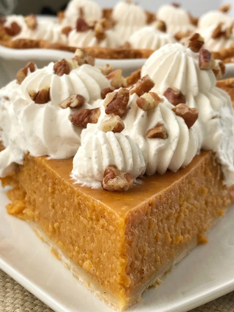 maple pumpkin pie on a plate