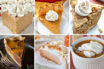 collage of pumpkin pies