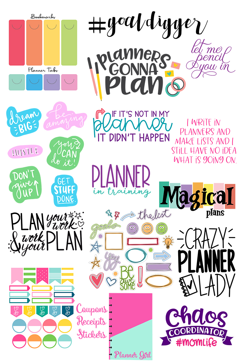 collage of planner svgs