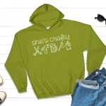 Green Hoodie with She's Crafty SVG design