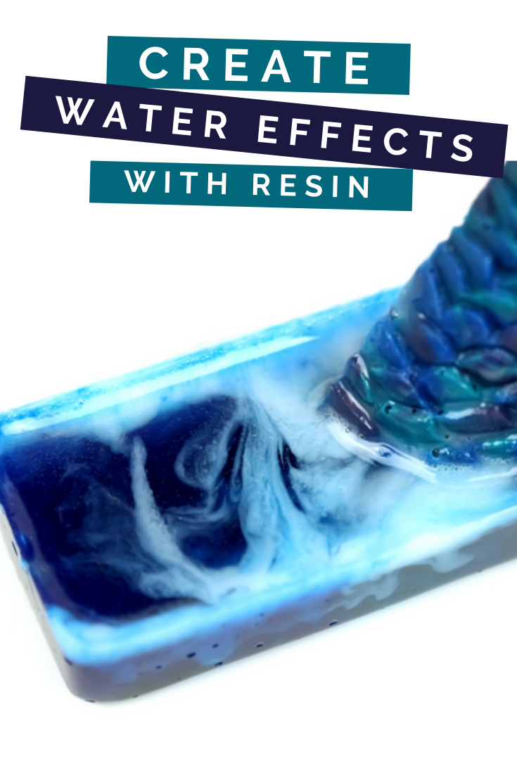 resin swirled to look like water