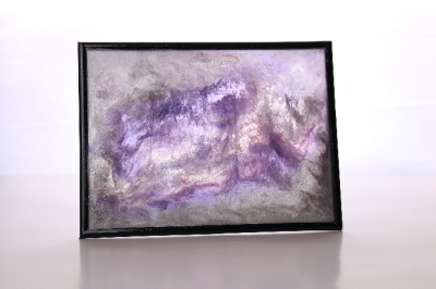 resin galaxy art frame on a white background