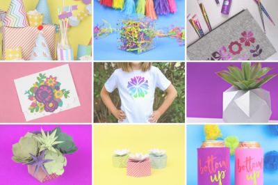 collage of colorful Cricut projects