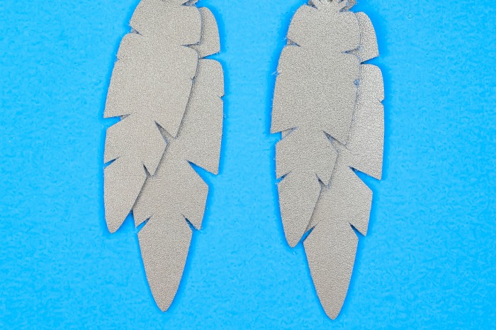 DIY leather feather earrings