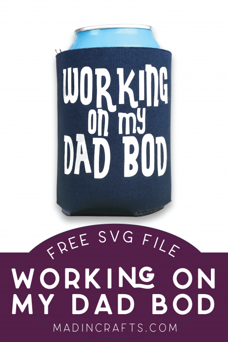 Blue can koozie that says Working on My Dad Bod