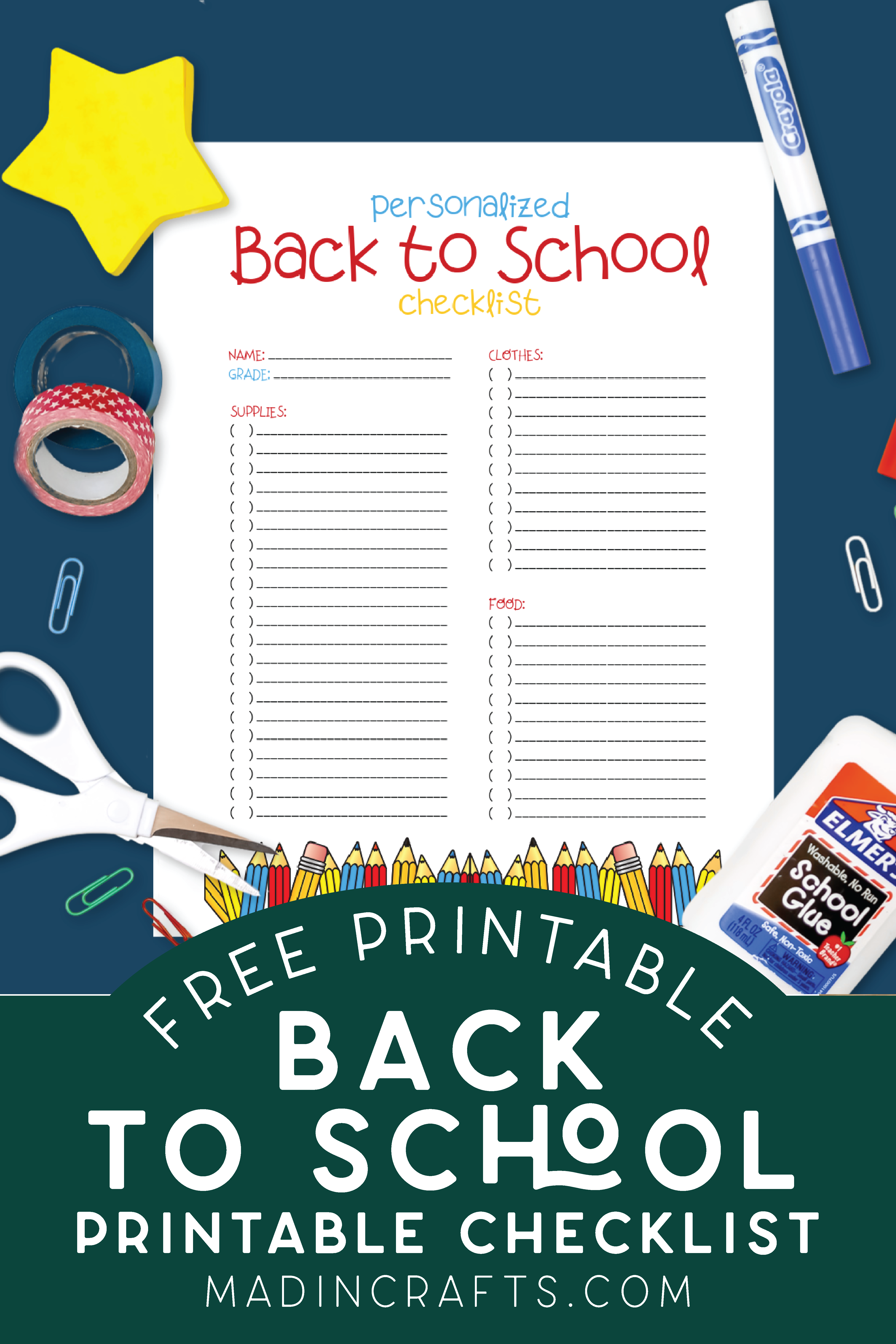 printable back to school list with school supplies