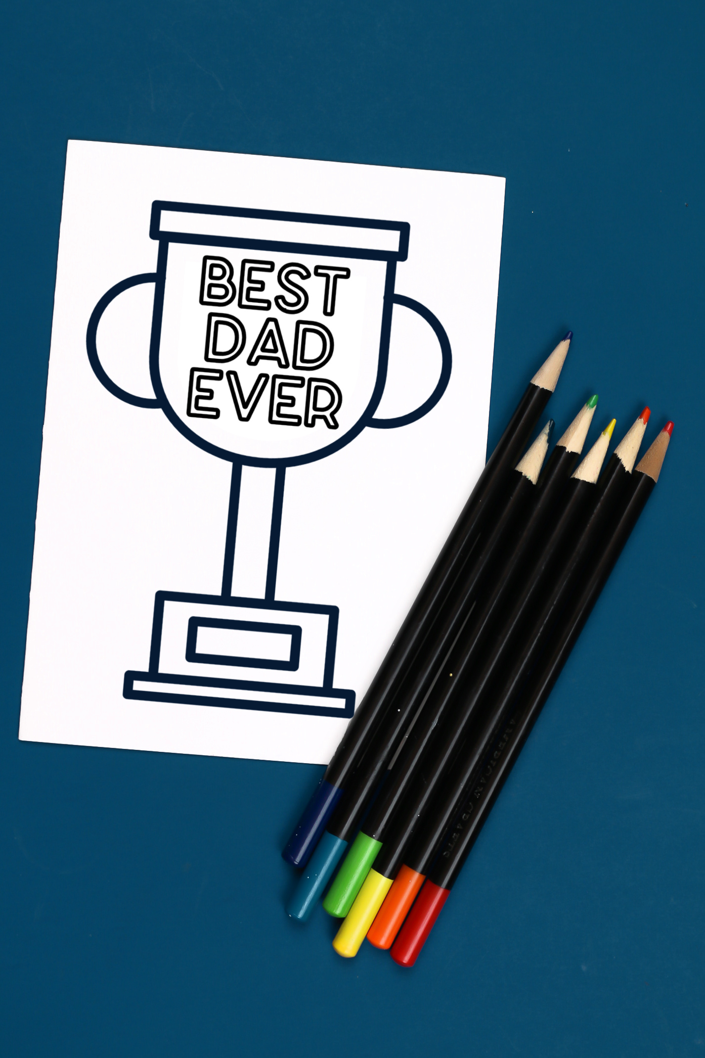 Coloring Page Card that says Best Dad Ever