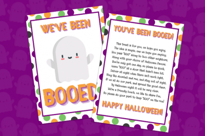 You've Been Booed printables on a purple background