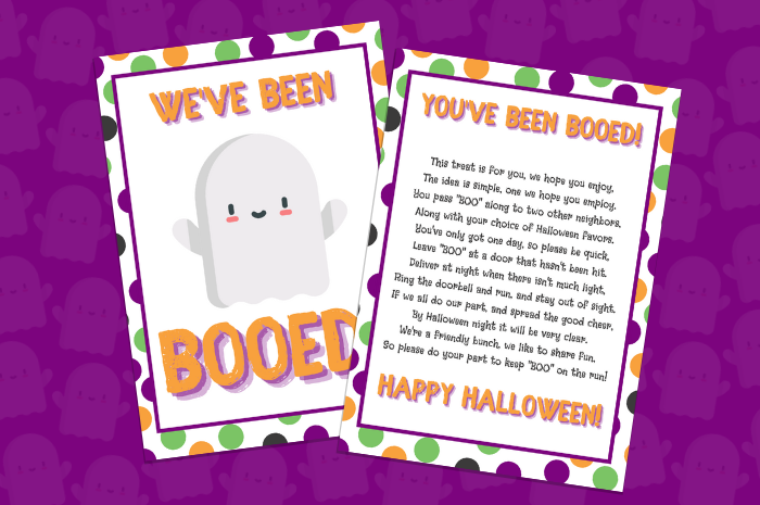 You\'ve Been Booed printables on a purple background