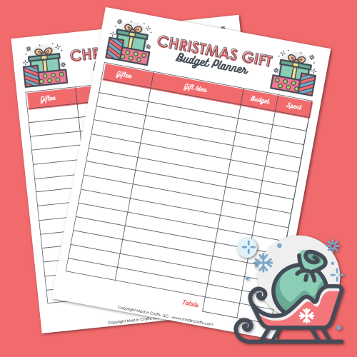 FREE CHRISTMAS GIFT BUDGET PLANNER PDF Crafts Mad in Crafts