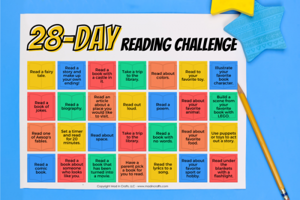 FREE READING CHALLENGE CALENDAR FOR KIDS Crafts Mad in Crafts