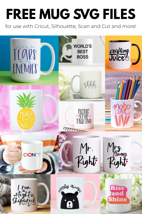 collage of mug SVG files