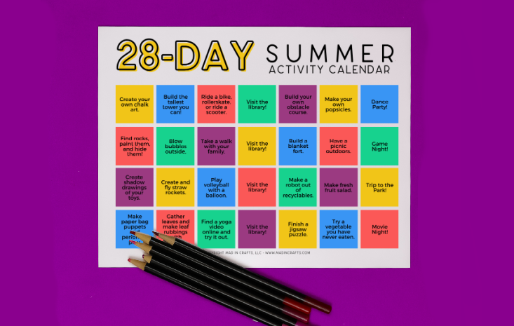 28 Day Summer Activity Calendar