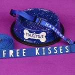 Personalized dog bowl, collar, and leash